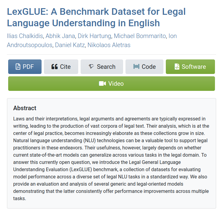 Research on legal NLP